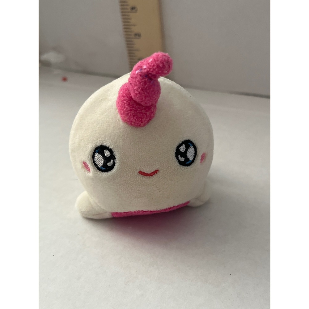 Bullsitoy Mini Narwhal Plush White Pink Glitter Belly Kawaii Sea Creature 3"
